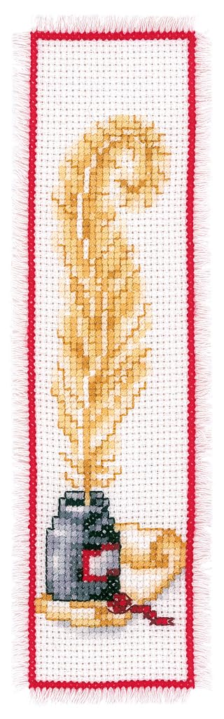 Vervaco Bookmark Quill and Ink Counted Cross Stitch Kit, Multi-Colour