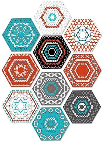 judao0050 10 Pieces 23 x 20cm Self Adhesive Waterproof 3D Honeycomb Tile Art Wall Decal Sticker DIY Kitchen Bathroom Floor Home Room Decor Vinyl Wallpaper Roman Style
