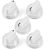 atgestore WB03X24795 KIP 5G92 Stove Knobs Replacement for GE Stove Parts 222D5793 Burner Cooktop Knobs GE Range Oven Parts General Electric Cooktop Surface Burner Control Knobs White Plastic 5 Pcs