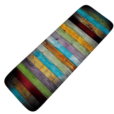 Dtuta Wohnmobil ZubehöR Wohnlandschaft Farbe Holzbrett Druckmatte Hauptdekoration Wasserdichtes Rutschfestes Material