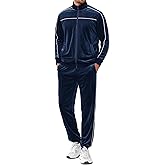 COOFANDY Mens Velour Tracksuits 2 Piece Set Outfits Zip Up Sweatsuits Velvet Jacket Pants Set