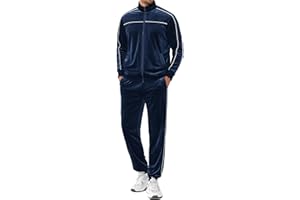 COOFANDY Mens Velour Tracksuits 2 Piece Set Outfits Zip Up Sweatsuits Velvet Jacket Pants Set