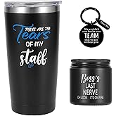 NXPOY Gifts for boss, boss day gift for man, Christmas. Thanks-giving day, birthday gifts for bosses leader, Tumbler+ Keychain+Scented candle Black