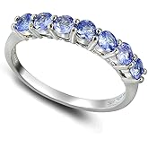 Sterling Silver Tanzanite Half Eternity Band Ring