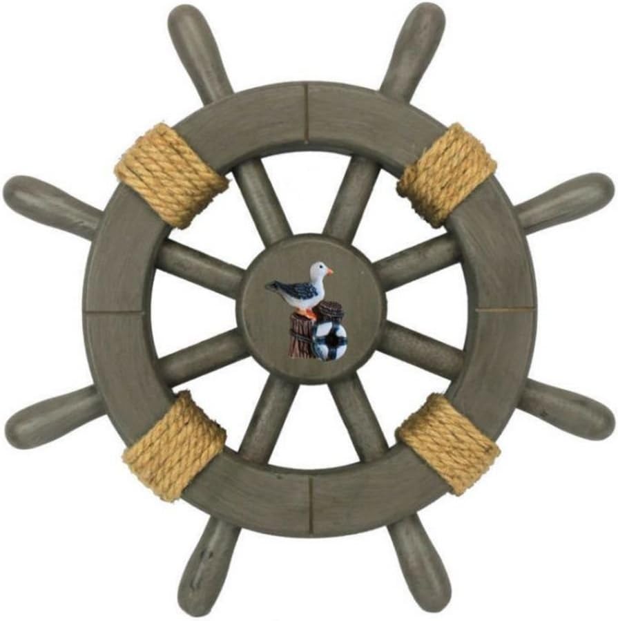 Hampton Nautical Timón de Barco rústico