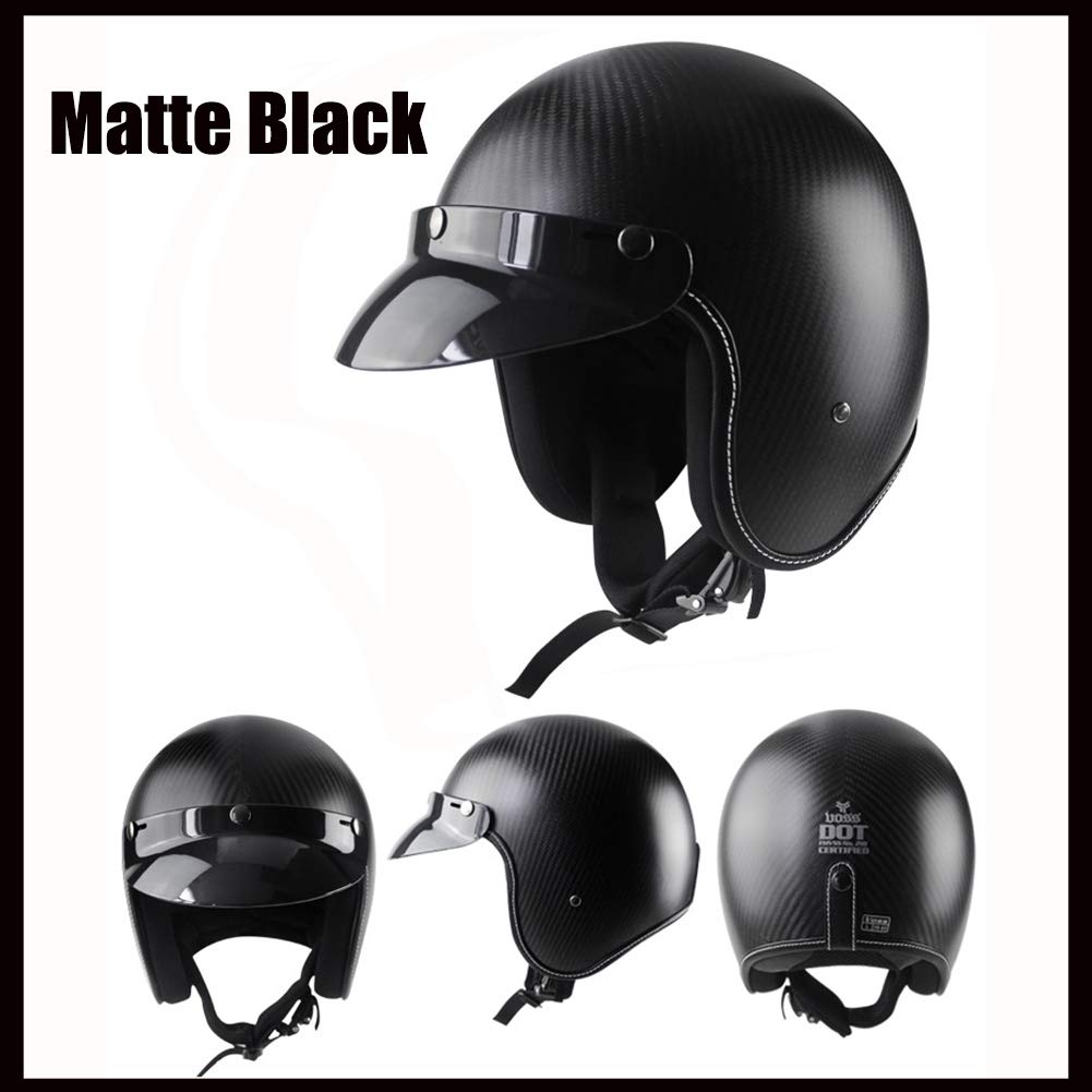 5764Cm QZFH Retro Carbon Fiber Crash Motorcycle Motorbike Helmet with