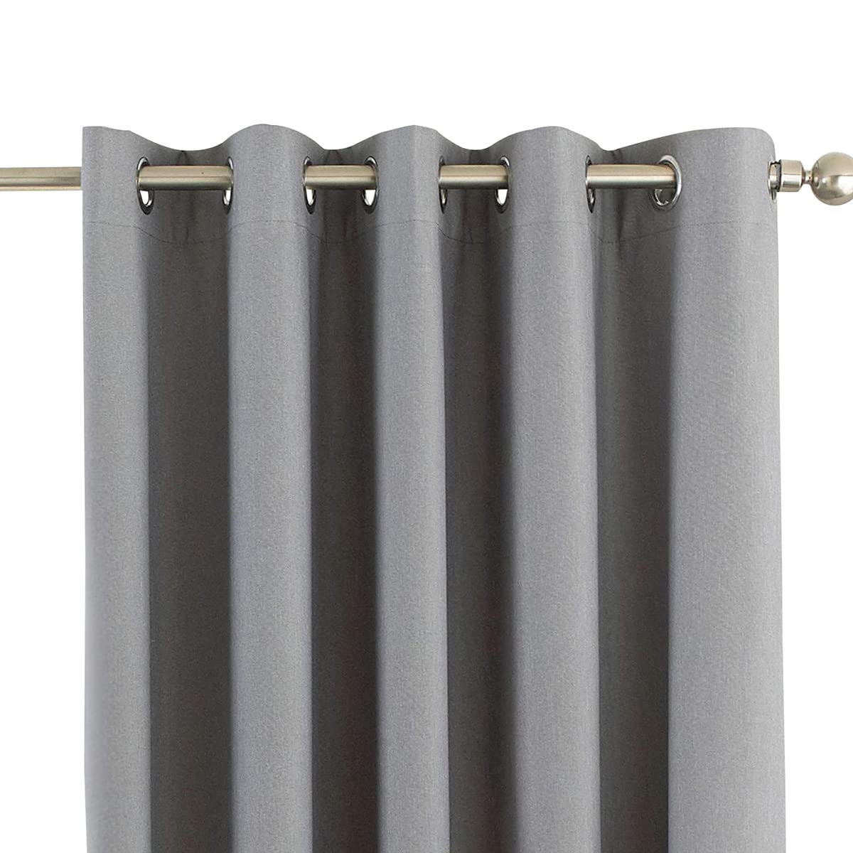 Riva Home Eclipse Blackout Eyelet Curtains, Polyester, Silver, 46" x 54" (117 x 137cm)