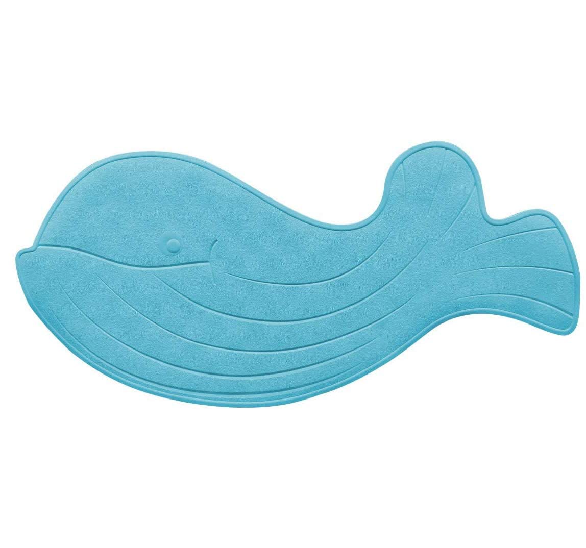 Qulable Bath Mat Kid Bath Mats Non Slip Kids Shower Mat,Rubber Material, Durable, Machine Washable,Whale Pattern (Blue),75cm/29.5in * 35cm/13.5 in