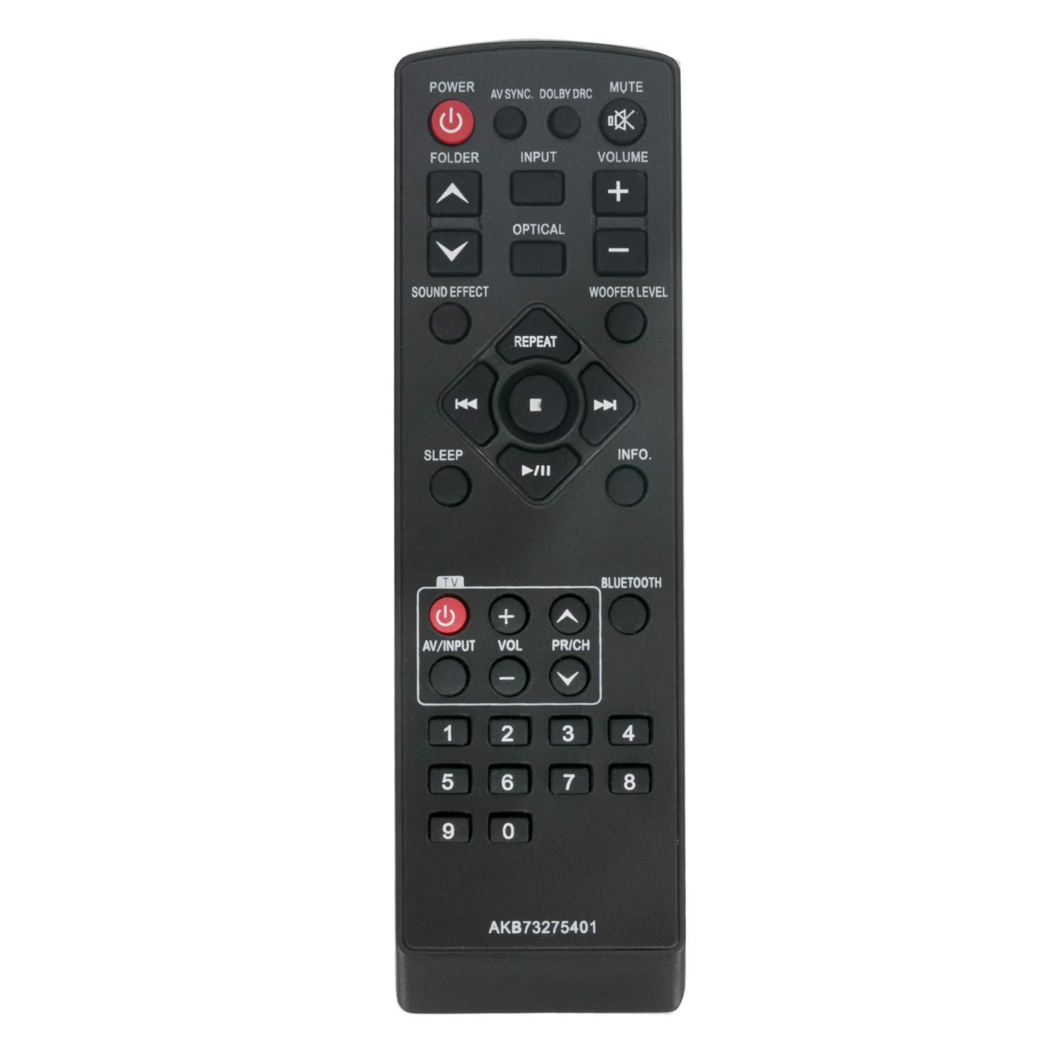AKB73275401 Replace Remote Control - VINABTY AKB 73275401 Soundbar Remote Control Replacement For LG AKB73275401 Sound Bar HLS36W HLS36W-NB HLS36WNB LSB316 SHS36-D Remote Controller
