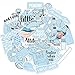 50 Cute Blue Vsco Stickers for Water Bottles Laptops - Aesthetic Lovely Fashion Trendy Waterproof Vinyl Sticker for Hydro Flasks Luggage Mirrors Travel Phone - Scrapbook Decals for Teens Visco Girls