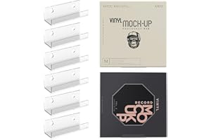 M-sorflly 8 Pack Vinyl Record Storage Shelf,4 inch Clear Acrylic Vinyl Record Holder Wall Mount,Small Versatile Floating Shelves Display for Albums