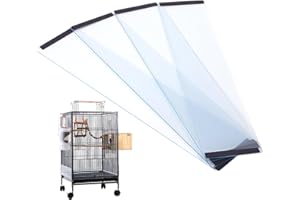 Bird Cage Seed Catcher Guard 4Pcs Anti-Scatter Mess-Free Bird Seed Catcher Transparent PVC Cage for Parrot, Parakeet, Macaw