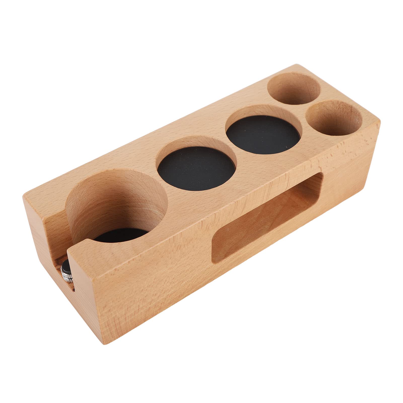 Coffee Filter Tamper Stand, Hotel 5 Hole Non-Slip Wooden Coffee Tamper Holder for Cafe (58mm 5 Hole)