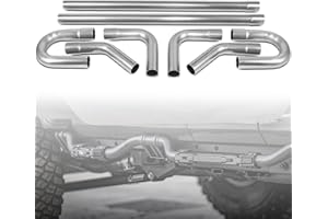 8 Pcs 2 Inches Mild Steel pipes, DIY Custom Exhaust Tubing Mandrel Bend Pipe Straight, U-Bend Kit, Universal Fit