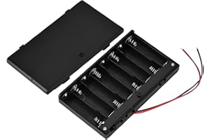 ZJchao 8pcs AA Battery Holder Case, Portable Battery Storage Box with ON Off Power Switch, for Organizing and Protecting 1 to