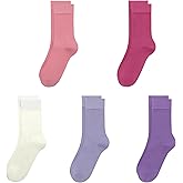 SERISIMPLE Viscose Bamboo Kids Crew Socks School Anti Odor Socks for Boys Girls Uniform Light Weight Flat Seam Socks 5 Pairs