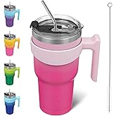 BJPKPK Tumbler With Handle 30oz Stainless Steel Insulated Tumbler Mugs With Lid And Straw For Women And Men,Cherry Blossom