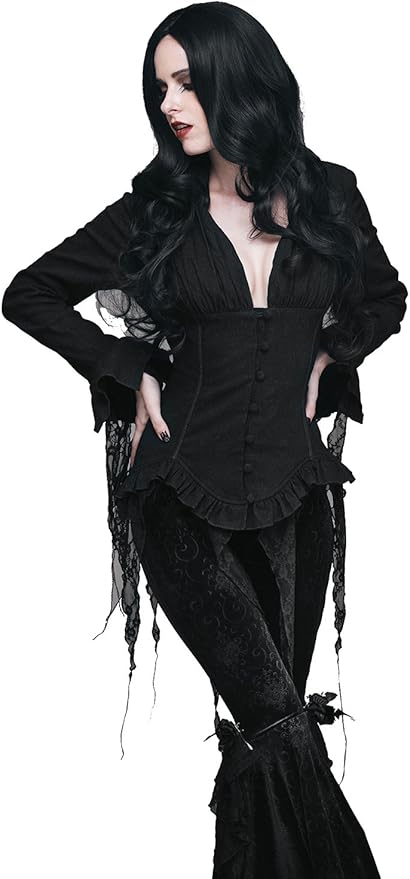パンク ゴシック レディース 春夏 ファッション カジュアル セクシー タッセル ロングスリーブ 黑 Tシャツ 長袖 ブラック カットソー トップス Tシャツ カットソー 通販 Amazon