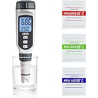 Digital Water pH Meter, Dr.meter 0.01 Resolution High Accuracy PH Testing Pen with Backlit and Data Hold, 0-14pH Measurement 