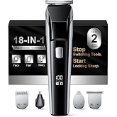 YGZ Beard Trimmer for Men, Electric Razor Hair Clippers for Men, Gifts | 4-in-1 Grooming Kit With Guide Combs for Beard, Body, Hair, Nose, Ear, IPX7 Waterproof, USB-C Charging, Gifts for men