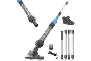 Portable Cordless Spa Vacuum Cleaner, Handheld Hot Tub & Above Ground Pool Cleaner with 2 Brush Heads, 60 Mins Working Time f