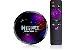 H96 MAX X4 TV Box Android 11.0 8K S905X4 4K 1080P 3D USB3.0 BT4.0 Video Media Player OTA TV Box (4GB+32GB, Black)