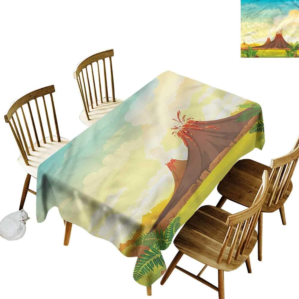 Amazon Com Tim1beve Washable Tablecloth Volcano Prehistoric