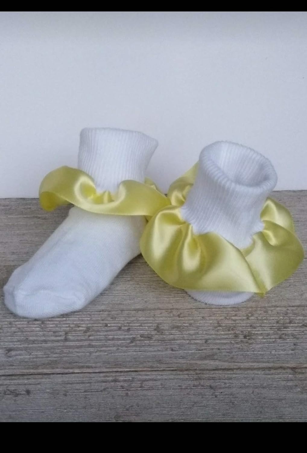 Yellow Ruffle Socks, Baby ruffle socks, infant ruffle socks