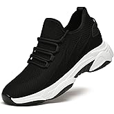 Tallure Sneakers Womens Mens 4/6/8/10Cm Invisible Height Increasing Elevator Shoes Arch Support Orthopedic Sneaker Mesh Breathable Slip On Walking Shoes Cushioned Sole Non-Slip Running Sneaker