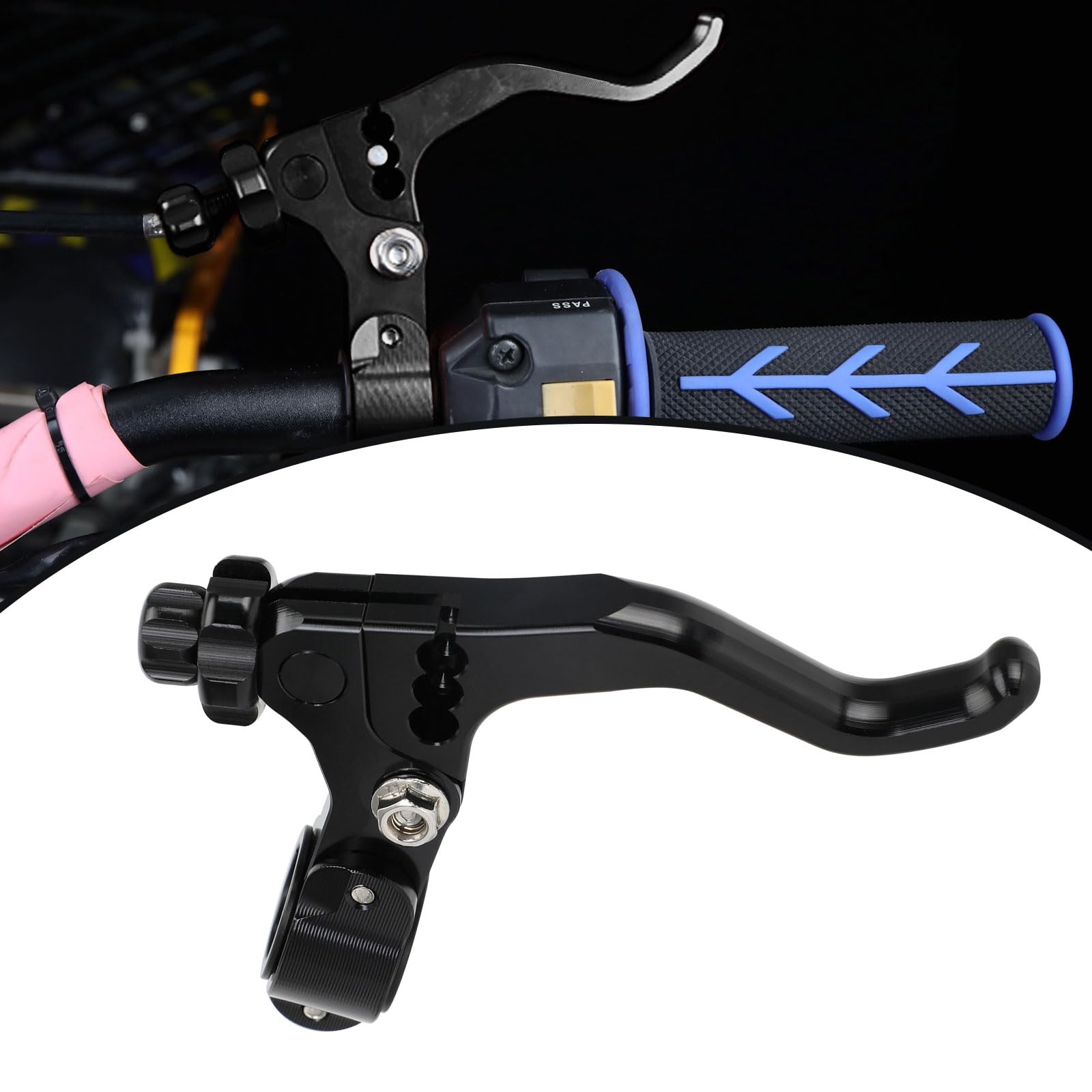 Photo 1 of JFG RACING Universal Stunt Clutch Lever CNC Short Stunt Clutch Lever 22mm 7/8" Handlebar Motorcycle Dirt Bike Fits for GROM 14-16 CBR250R 11-13 CBR300R 14-16