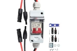 shengbowi Solar Panels 30 Amp Solar Disconnect Switch, Outdoor Small Breaker Box Miniature Circuit din Rail Enclosure Current Sink Load Switching Air IP65 Waterproof Panel DC Circuit Breaker