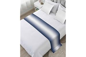 DecorLovee Navy Blue Ombre Bed Runners for Queen Size Bed, Modern Abstract Decorative Bed Throws for Foot of Bed, Blue Gradient Bed Runner Sofa Throw Bedding Scarf Protector Slipcover for Bedroom