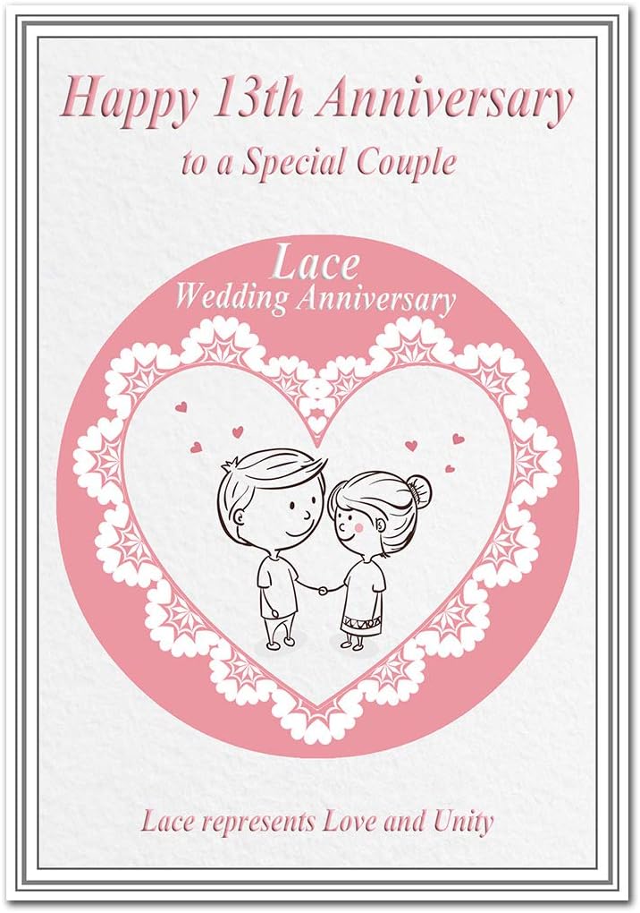 13th Wedding Anniversary Cards Lace 13 