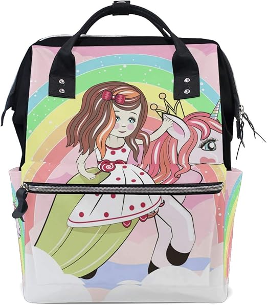 RPLIFE Kinder-Rucksack Mit Glitzer-Herzen - Regenbogenfarben Für Kindergarten