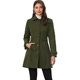 Allegra K Women's Winter Classic Overcoat Pockets Single Breasted Pea Coat | Soft pea coat, Fully lined outerwear, Trendy, Fall office peacoat, Warm casual holiday everyday wear,