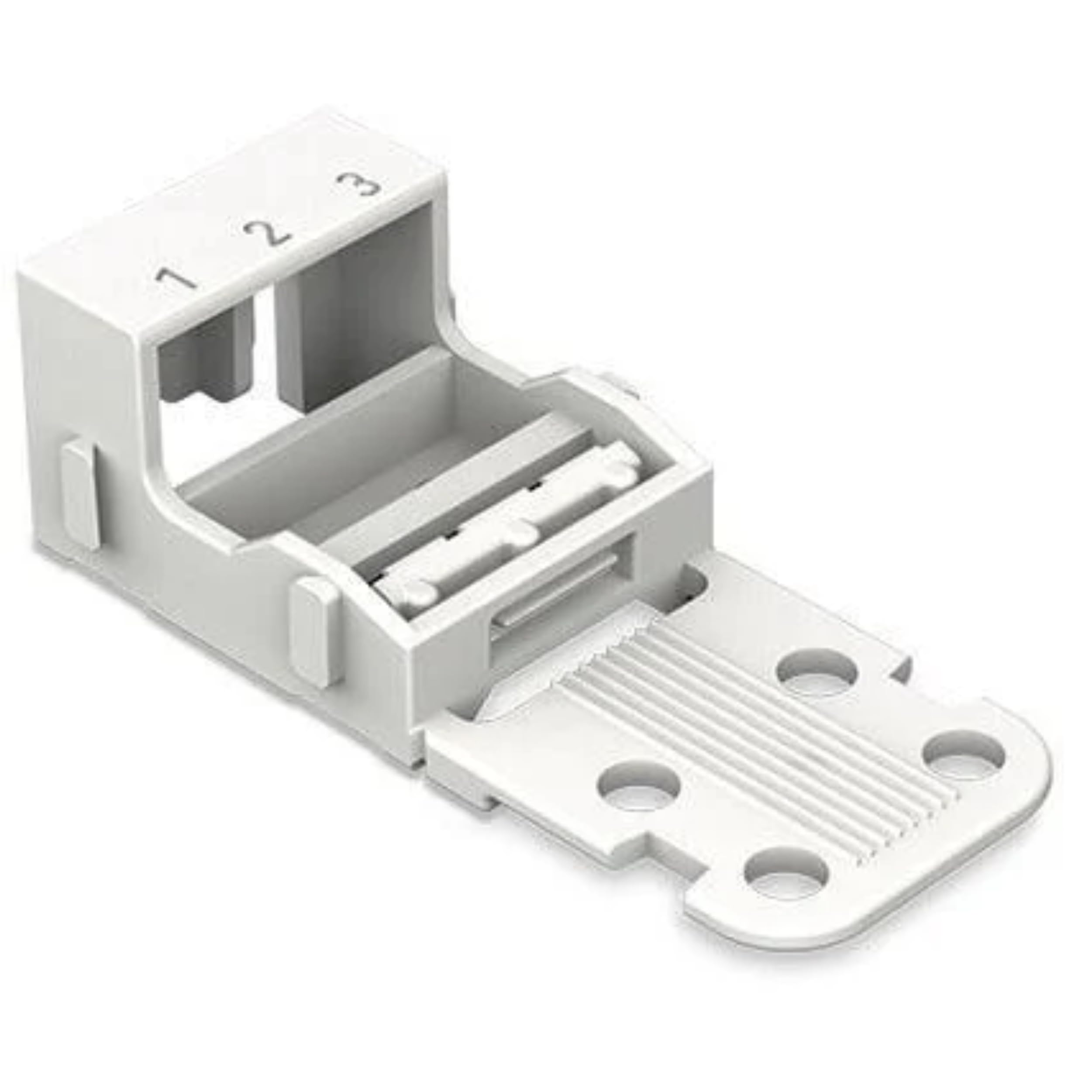 WAGO Mounting carrier; for 3-conductor terminal blocks; 221 Series - 4 mm²; for screw mounting; white, 221-503 (10 pcs)