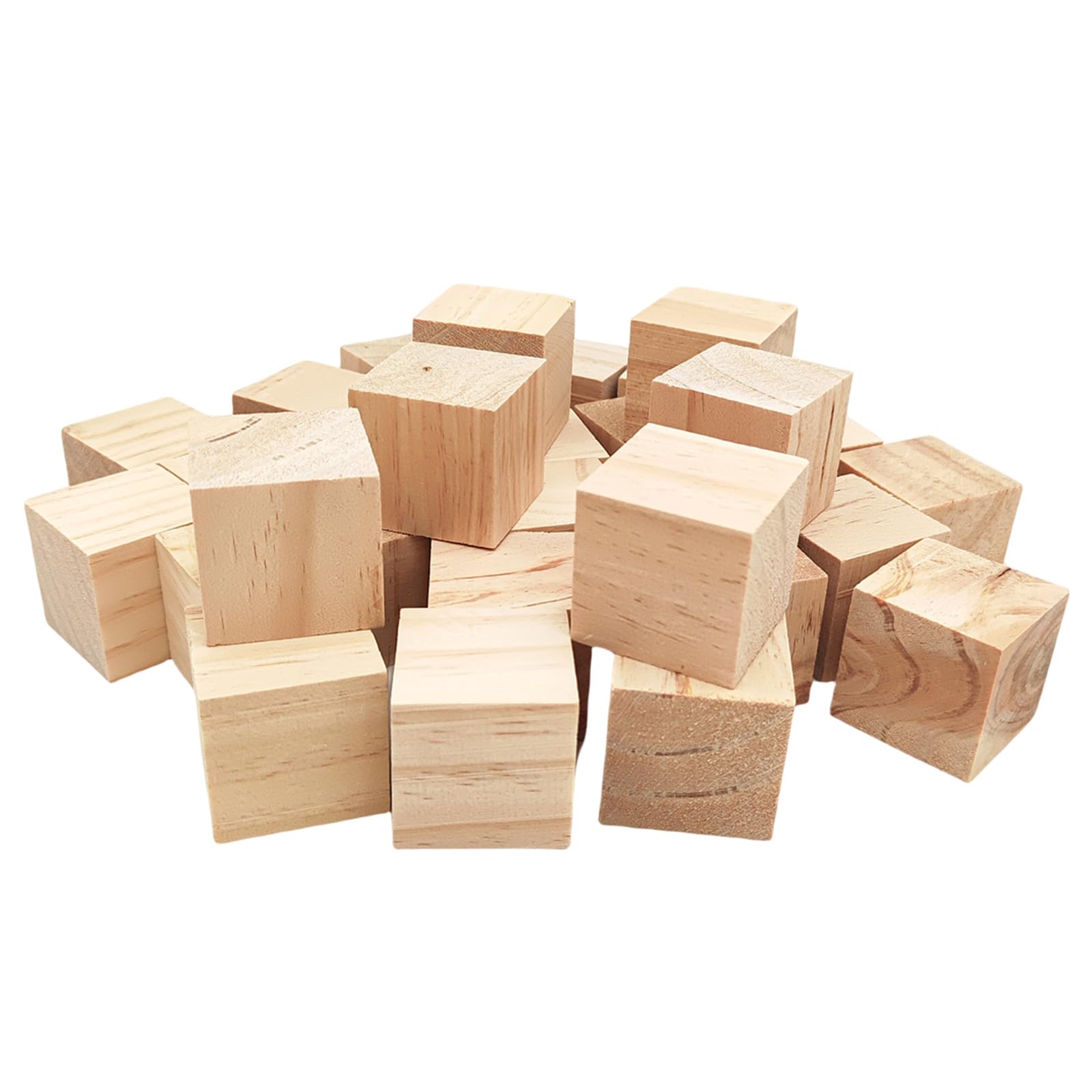 Wooden Cubes 4cm/30pcs, Unfinished Square Wood Blocks Natural Wooden Blocks for Crafts, Carving and DIY Projects โ image 1