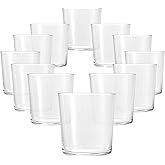 Bormioli Rocco Bodega Collection Glassware – Set Of 12 Medium 12 Ounce Drinking Glasses For Water, Beverages & Cocktails – 12oz Clear Tempered Glass Tumblers