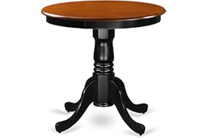 East West Furniture EMT-BCH-TP Eden Kitchen Dining Table - a Round Solid Wood Table Top with Pedestal Base, 30x30 Inch, Black & Cherry