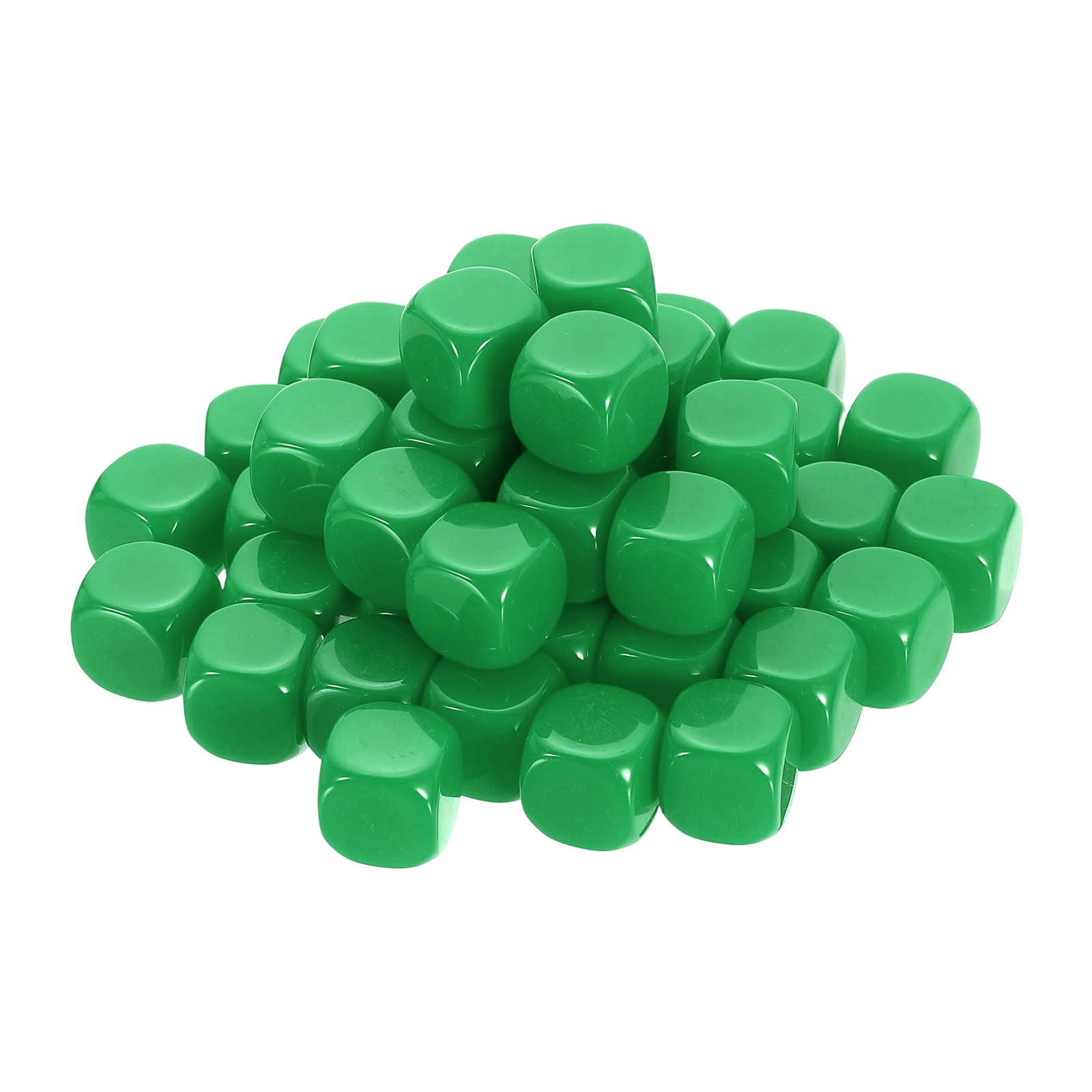 sourcing map 100Pcs Rounded Blank Six Sided Dice 20mm/0.8inch Acrylic Dice Cube with Smoothed Surface for Party Board Game Craft Making, Green