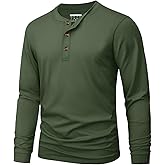 MAGNIVIT Men's Long Sleeve Henley Shirts Cotton 3-Button Spring Casual T-Shirts Solid Color Soft Basic Tops 2026