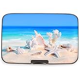 Fig Design Group Armored Wallet RFID Secure Data Theft Protection Credit Card Case (Sea Shells)