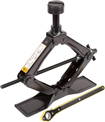 LEADBRAND Scissor Jack 1.8 Ton 419mm Max Height Labor-Saving Extended Base