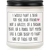 PETALSUN Best Friend Birthday Gifts for Women, Friendship Gifts for Women- Handmade Lavender Natural Soy Wax Candle (7oz)- Funny Best Friend Candle for Bestie, BFF