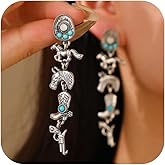 Western Earrings for Women Turquoise Western Jewelry Country Concert Outfit Concho Drop Dangle Earrings