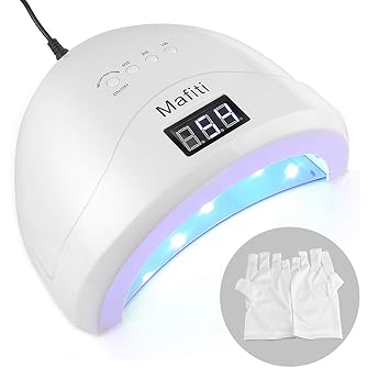 mafiti 48 w uv lampara lampara de unas secador de manicura pedicura uv luz para unas de gel sensor automatico lampara de curado con guantes regalo