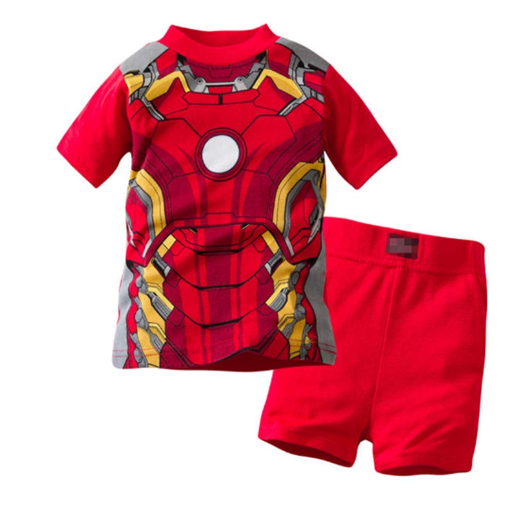 Boys Pajamas 100% Cotton Spiderman Short Kids Snug Fit Pjs Summer Toddler Sleepwear