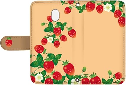 Amazon Co Jp スマq かんたんスマホ 705kc 国内生産 ミラー スマホケース 手帳型 Kyocera 京セラ かんたんスマホ B オレンジ 苺 花 イラスト Ami Vd 0236 家電 カメラ