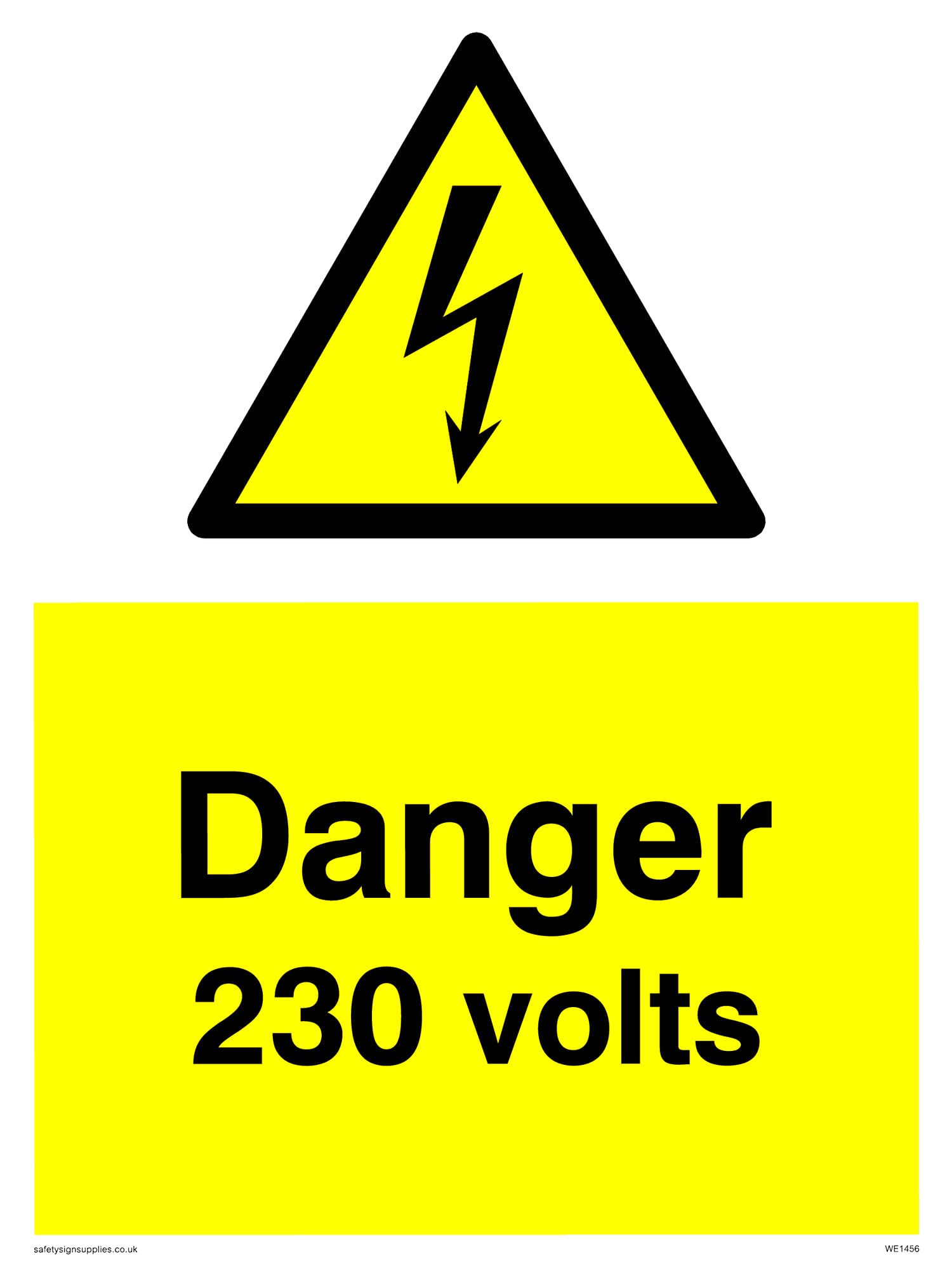 Pack of five - Danger 230 Volts Sign - 150x200mm - A5P