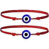 Luck Strings (2-pack) Evil Eye Bracelets - Red String Bracelets Couples Gift - Lucky Eye Kabbalah Protection Adjustable Wristbands For Women Men Unisex Adult Husband Wife Gifts Boyfriend Girlfriend